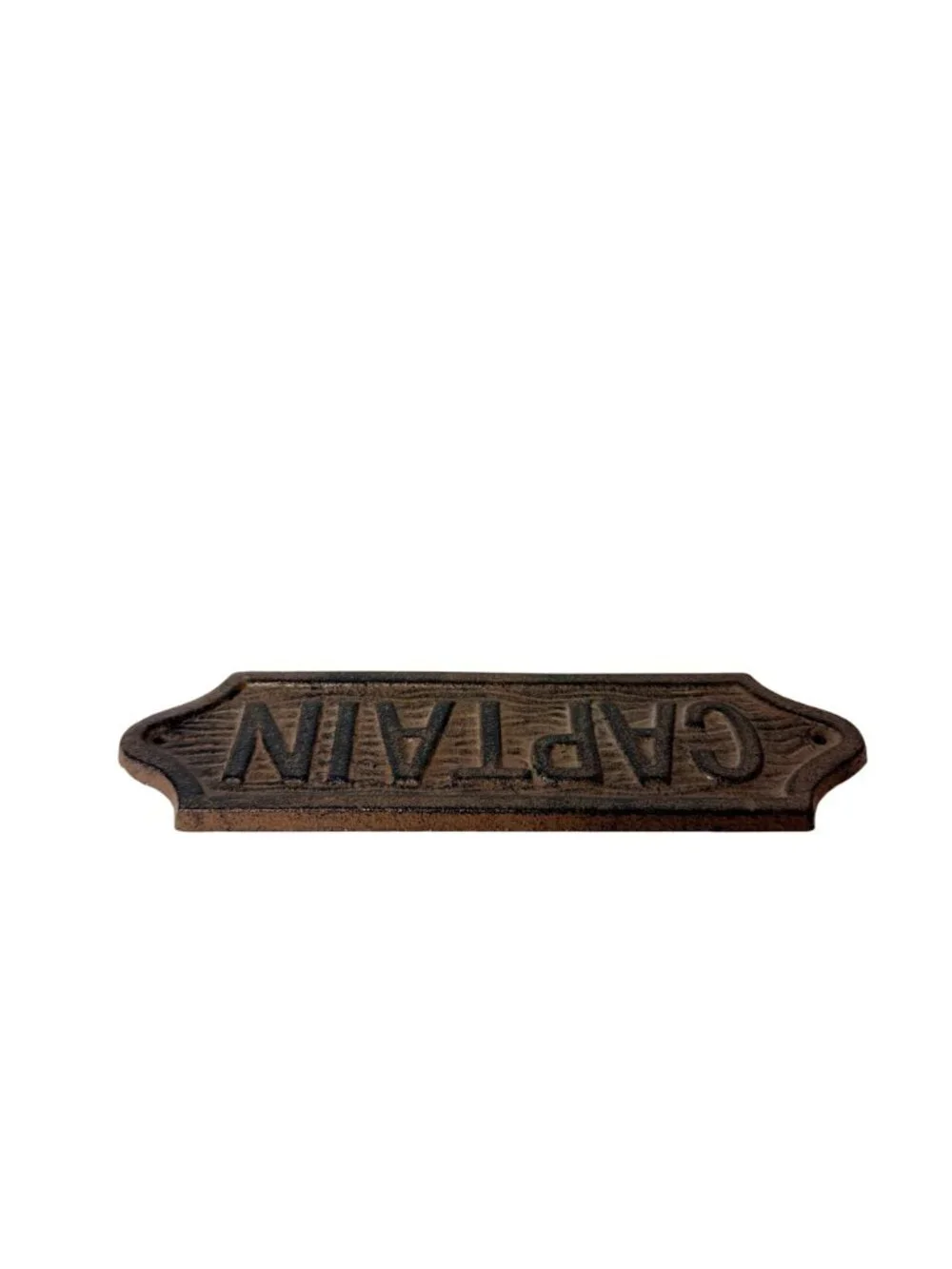 Vintage Cast Iron Captain Sign Nautical Wall Plaque Rustic Decor